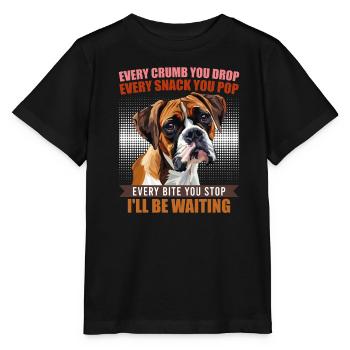 Boxer CHAQUE MIETTE QUE TU LÂCHES, JE T’ATTENDRAI - T-shirt bio MINI CREATOR Stanley/Stella Enfant - noir - Devant - Mikhail (115cm)
