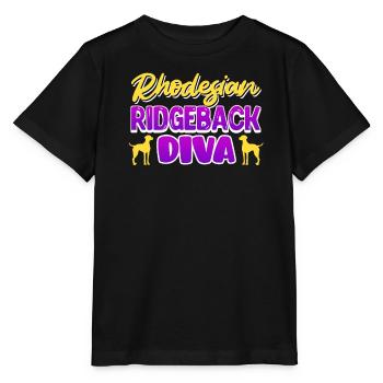 RHODESIAN RIDGEBACK DIVA Ridgeback Femme - T-shirt bio MINI CREATOR Stanley/Stella Enfant - noir - Devant - Mikhail (115cm)
