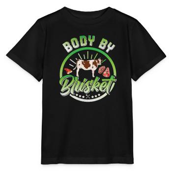 Éventail de viande BODY BY BRISKET Amateurs de viande - T-shirt bio MINI CREATOR Stanley/Stella Enfant - noir - Devant - Mikhail (115cm)