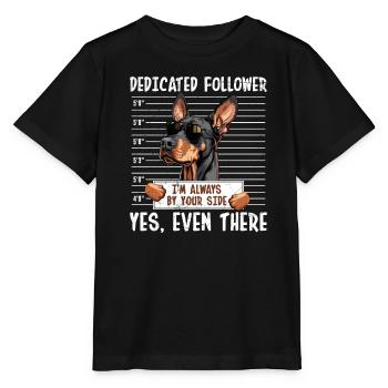 Doberman DEDICATED FOLLOWER Doberman Owner - Stanley/Stella MINI CREATOR Kids’ T-Shirt - black - Front - Mikhail (115cm)