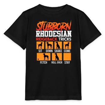Ridgebacks STUBBORN RHODESIAN RIDGEBACK - Stanley/Stella Kinder T-Shirt MINI CREATOR  - Schwarz - Vorne - Mikhail (115cm)