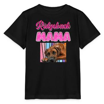RIDGEBACK MAMA Rhodesian Ridgeback Hundemama - Stanley/Stella Kinder T-Shirt MINI CREATOR  - Schwarz - Vorne - Mikhail (115cm)