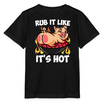 Meat Lovers RUB IT LIKE IT'S HOT Meat Fan - Stanley/Stella MINI CREATOR Kids’ T-Shirt - black - Front - Mikhail (115cm)