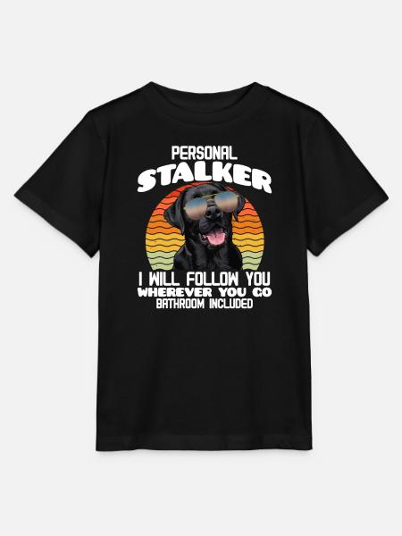 Labrador Funny VOUS SUIVRA PARTOUT OÙ VOUS IREZ - T-shirt bio MINI CREATOR Stanley/Stella Enfant - noir