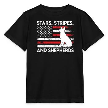 Amerika STARS STRIPES AND SHEPHERDS Deutscher - Stanley/Stella Kinder T-Shirt MINI CREATOR  - Schwarz - Vorne - Mikhail (115cm)
