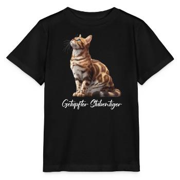 Bengal Cat SPOTTED HOUSE TIGER Funny Bengal - Stanley/Stella MINI CREATOR Kids’ T-Shirt - black - Front - Mikhail (115cm)