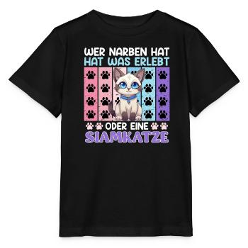 Siamkatzen WER NARBEN HAT HAT EINE SIAMKATZE - Stanley/Stella Kinder T-Shirt MINI CREATOR  - Schwarz - Vorne - Mikhail (115cm)
