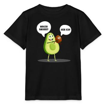 Pregnancy STOMACH GROWLS I HEAR! Fun - Stanley/Stella MINI CREATOR Kids’ T-Shirt - black - Front - Mikhail (115cm)