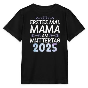 Femme enceinte PREMIÈRE MAMAN LE JOUR DE LA FÊTE DES MÈRES - T-shirt bio MINI CREATOR Stanley/Stella Enfant - noir - Devant - Mikhail (115cm)