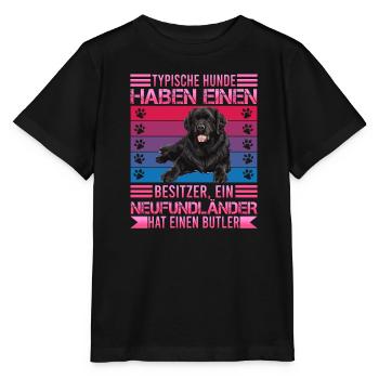 Newfie TYPISCHE HUNDE HABEN EINEN BESITZER - Stanley/Stella Kinder T-Shirt MINI CREATOR  - Schwarz - Vorne - Mikhail (115cm)