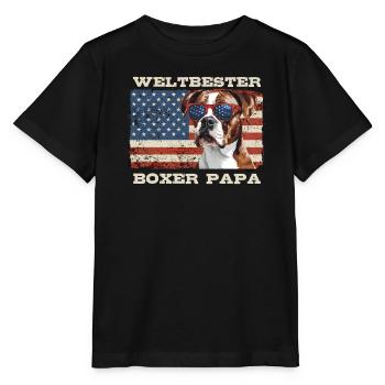 Boxer allemand WORLD’S BEST BOXER DAD Boxer Boxer Boxer - T-shirt bio MINI CREATOR Stanley/Stella Enfant - noir - Devant - Mikhail (115cm)