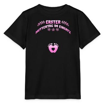 Mothers FIRST MOTHER'S DAY IN ACTION Fun - Stanley/Stella MINI CREATOR Kids’ T-Shirt - black - Front - Mikhail (115cm)