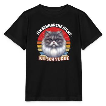 Perserkatze ICH SCHNARCHE NICHT ICH SCHNURRE - Stanley/Stella Kinder T-Shirt MINI CREATOR  - Schwarz - Vorne - Mikhail (115cm)