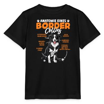 Border Collie ANATOMY OF A BORDER COLLIE Funny - Stanley/Stella MINI CREATOR Kids’ T-Shirt - black - Front - Mikhail (115cm)