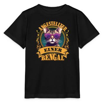 Bengalkatzen Besitzer Lustig ANGESTELLTER EINER - Stanley/Stella Kinder T-Shirt MINI CREATOR  - Schwarz - Vorne - Mikhail (115cm)