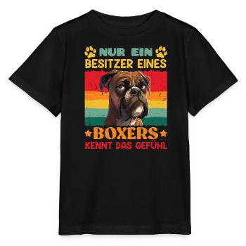 Boxeur allemand UN SEUL PROPRIÉTAIRE D’UN BOXEUR - T-shirt bio MINI CREATOR Stanley/Stella Enfant - noir - Devant - Mikhail (115cm)