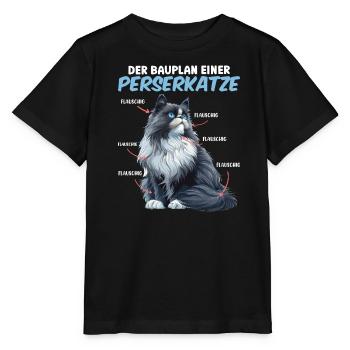 Persian cats THE BLUEPRINT OF A PERSIAN CAT - Stanley/Stella MINI CREATOR Kids’ T-Shirt - black - Front - Mikhail (115cm)