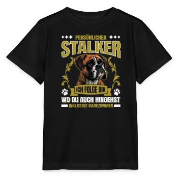 Boxer allemand PERSONAL STALKER Boxer drôle - T-shirt bio MINI CREATOR Stanley/Stella Enfant - noir - Devant - Mikhail (115cm)