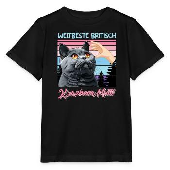 Britisch Kurzhaar WELTBESTE BRITISCH KURZHAAR - Stanley/Stella Kinder T-Shirt MINI CREATOR  - Schwarz - Vorne - Mikhail (115cm)