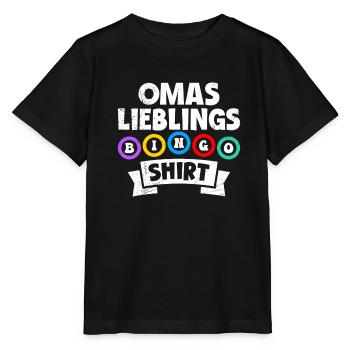 Bingo OMAS LIEBLINGS BINGO SHIRT Lustiges Bingo - Stanley/Stella Kinder T-Shirt MINI CREATOR  - Schwarz - Vorne - Mikhail (115cm)