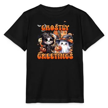 Halloween Enfants SALUTATIONS FANTOMATIQUES Drôle - T-shirt bio MINI CREATOR Stanley/Stella Enfant - noir - Devant - Mikhail (115cm)