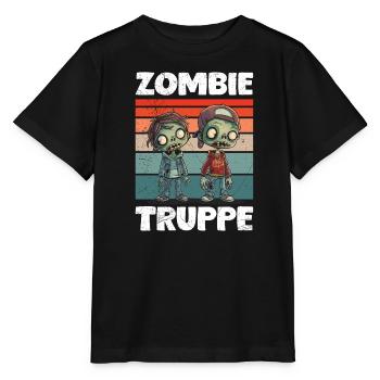 Halloween Costume Kids ZOMBIE TROOP Funny - Stanley/Stella MINI CREATOR Kids’ T-Shirt - black - Front - Mikhail (115cm)