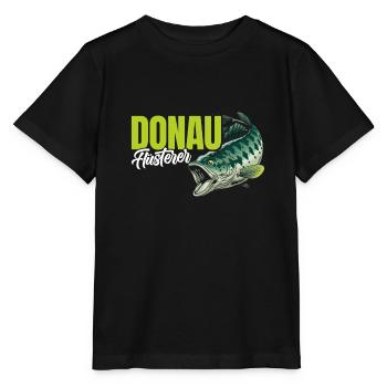 DONAU FLÜSTERER Angler Outfit Angeln Hobby - Stanley/Stella Kinder T-Shirt MINI CREATOR  - Schwarz - Vorne - Mikhail (115cm)
