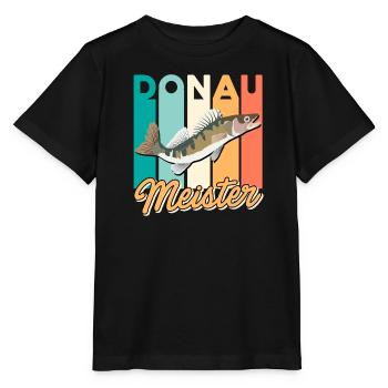 Zander Angeln DONAU MEISTER Lustiges Angler - Stanley/Stella Kinder T-Shirt MINI CREATOR  - Schwarz - Vorne - Mikhail (115cm)