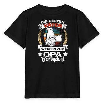 Opi DIE BESTEN VÄTER WERDEN ZUM OPA BEFÖRDERT - Stanley/Stella Kinder T-Shirt MINI CREATOR  - Schwarz - Vorne - Mikhail (115cm)