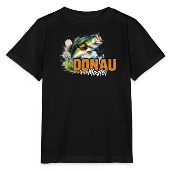 DONAU MEISTER Lustiges Angeln Hobby Angler - Stanley/Stella Kinder T-Shirt MINI CREATOR  - Schwarz - Vorne - Mikhail (115cm)