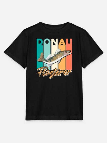 Angler ZANDER FLÜSTERER DONAU Lustiges Fischen - Stanley/Stella Kinder T-Shirt MINI CREATOR - Schwarz