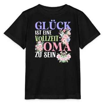 Omi GLÜCK IST EINE VOLLZEIT OMA ZU SEIN Geburtstag - Stanley/Stella Kinder T-Shirt MINI CREATOR  - Schwarz - Vorne - Mikhail (115cm)