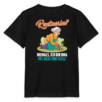 RENTNERIN? NIEMALS BIN OMI MIT HERZ UND SEELE - Stanley/Stella Kinder T-Shirt MINI CREATOR  - Schwarz - Vorne - Mikhail (115cm)
