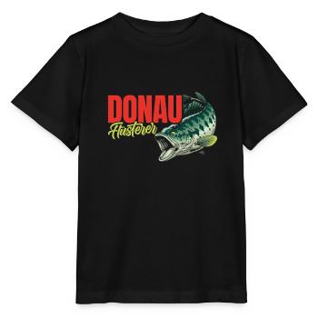 DONAU FLÜSTERER Angler Outfit Angeln Hobby - Stanley/Stella Kinder T-Shirt MINI CREATOR  - Schwarz - Vorne - Mikhail (115cm)