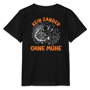 Angler KEIN ZANDER OHNE MÜHE Lustiges Zander - Stanley/Stella Kinder T-Shirt MINI CREATOR  - Schwarz - Vorne - Mikhail (115cm)
