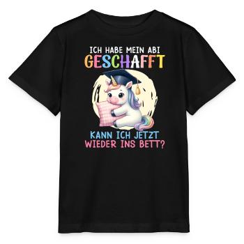 Abi HABE MEIN ABI GESCHAFFT KANN ICH INS BETT - Stanley/Stella Kinder T-Shirt MINI CREATOR  - Schwarz - Vorne - Mikhail (115cm)