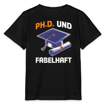 PH.D UND FABELHAFT Doktorand Lustiges - Stanley/Stella Kinder T-Shirt MINI CREATOR  - Schwarz - Vorne - Mikhail (115cm)