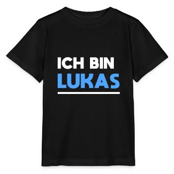 Lukas Name Spruch für stolze Lukas - Stanley/Stella Kinder T-Shirt MINI CREATOR  - Schwarz - Vorne - Mikhail (115cm)