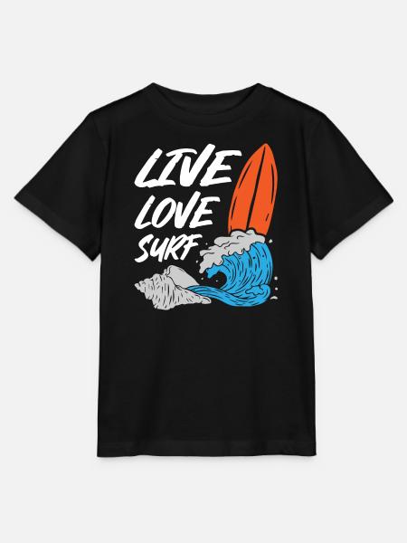 Live Love Surfing - Stanley/Stella Kinder T-Shirt MINI CREATOR - Schwarz