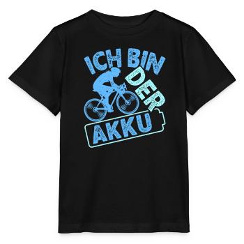 Radfahrer ICH BIN DER AKKU Radeln Lustiges - Stanley/Stella Kinder T-Shirt MINI CREATOR  - Schwarz - Vorne - Mikhail (115cm)