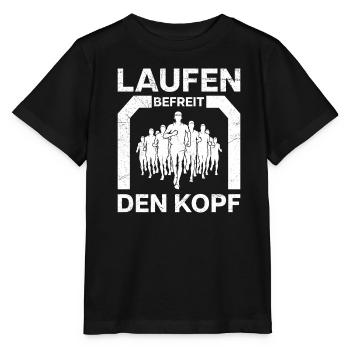 LAUFEN BEFREIT DEN KOPF Läufer Lustiges - Stanley/Stella Kinder T-Shirt MINI CREATOR  - Schwarz - Vorne - Mikhail (115cm)