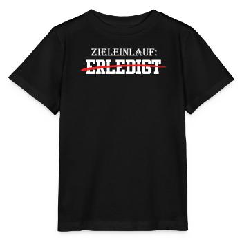 Läufer ZIELEINLAUF ERLEDIGT Laufen Lustiges - Stanley/Stella Kinder T-Shirt MINI CREATOR  - Schwarz - Vorne - Mikhail (115cm)