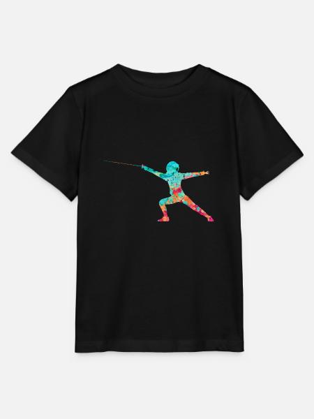 Fechten und Fechtsport PopArt - Stanley/Stella Kinder T-Shirt MINI CREATOR  - Schwarz