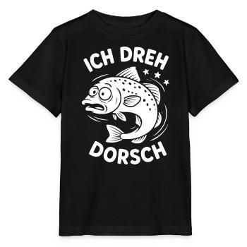 Ich Dreh Dorsch Angler Fischer Angeln - Stanley/Stella Kinder T-Shirt MINI CREATOR  - Schwarz - Vorne - Mikhail (115cm)