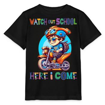 Attention à l’école - me voilà / Steampunk boy - T-shirt bio MINI CREATOR Stanley/Stella Enfant - noir - Devant - Mikhail (115cm)