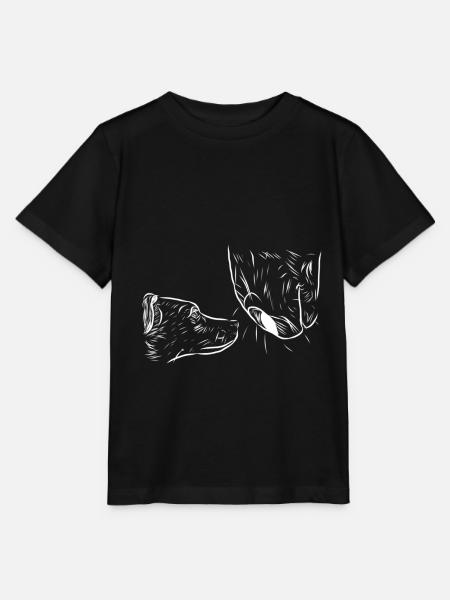 Pferd und Hund - Stanley/Stella Kinder T-Shirt MINI CREATOR - Schwarz