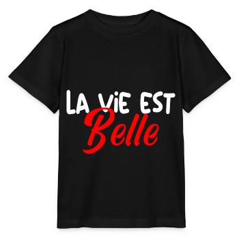 La vie est belle - T-shirt bio MINI CREATOR Stanley/Stella Enfant - noir - Devant - Mikhail (115cm)