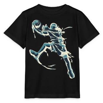 Basket - basket-ball en bleu - Jordan - T-shirt bio MINI CREATOR Stanley/Stella Enfant - noir - Devant - Mikhail (115cm)
