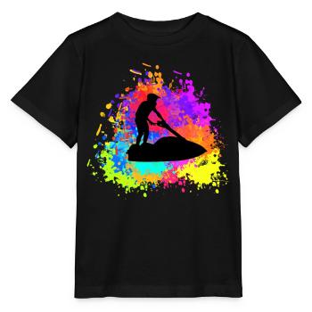 Jet ski - T-shirt bio MINI CREATOR Stanley/Stella Enfant - noir - Devant - Mikhail (115cm)