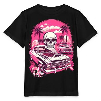 Voiture classique et crâne - T-shirt bio MINI CREATOR Stanley/Stella Enfant - noir - Devant - Mikhail (115cm)